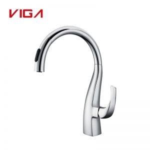 Elegant Chrome-Plated Pull Down Kitchen Faucet