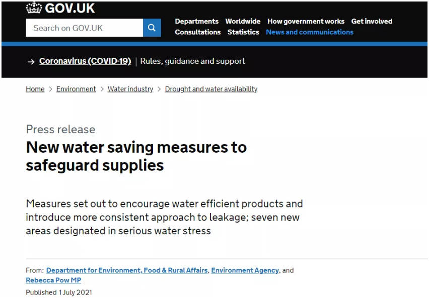 Attention Exports! Mandatory Water Efficiency Standards To Be Implemented In The UK - Blog - 1