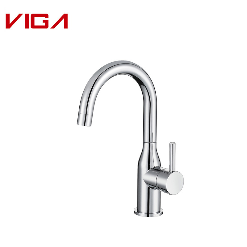 Grifo de lavabo de diseño simple con caño flexible, grifo mezclador para fregadero de cocina pequeño