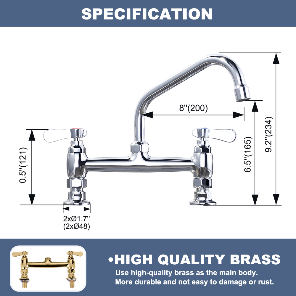 Commercial long spout long neck kitchen faucet - 2 Handles Kitchen Faucet - 6