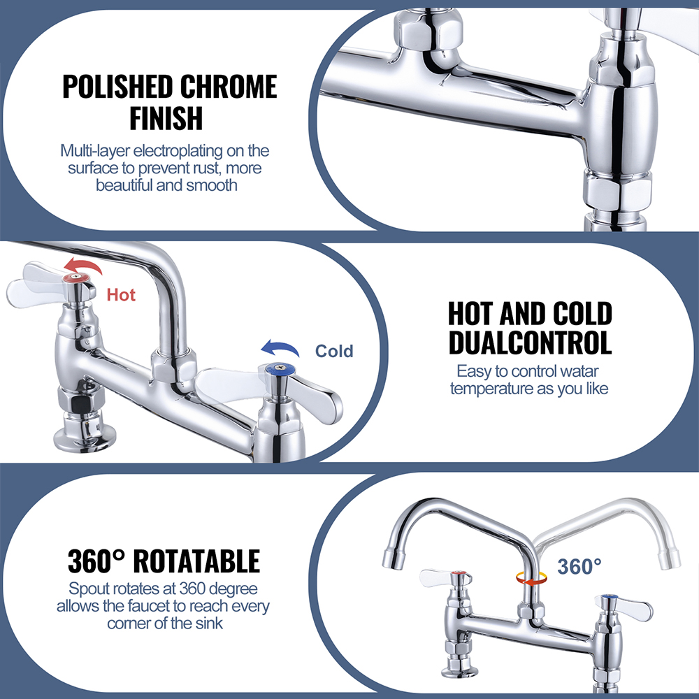 Commercial long spout long neck kitchen faucet - 2 Handles Kitchen Faucet - 2