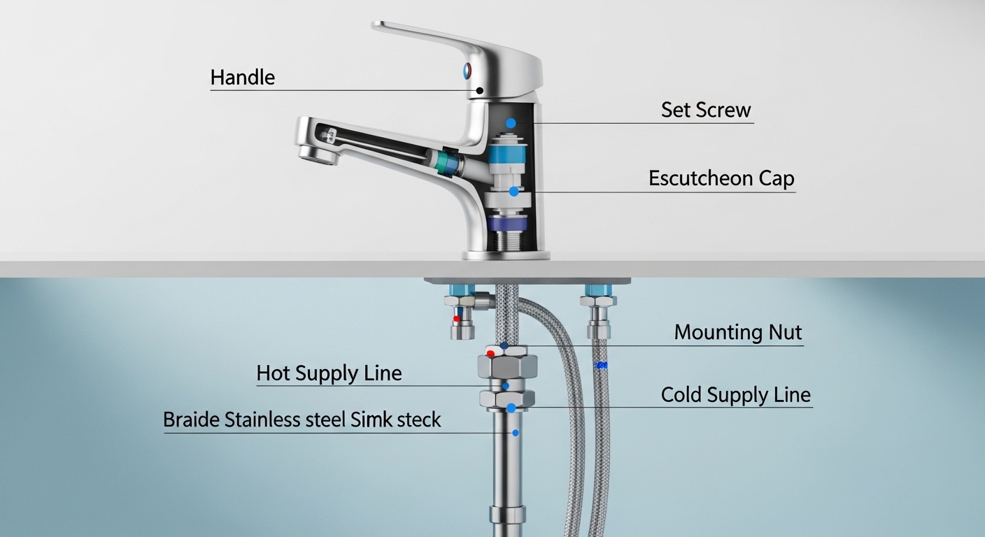 single handle faucet removal