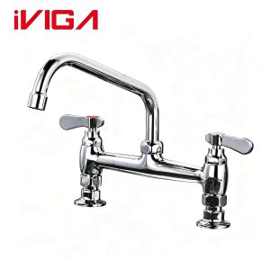 iVIGA 2316100 Dual Handle Deck‑Mount Commercial Kitchen Faucet Chrome Finish