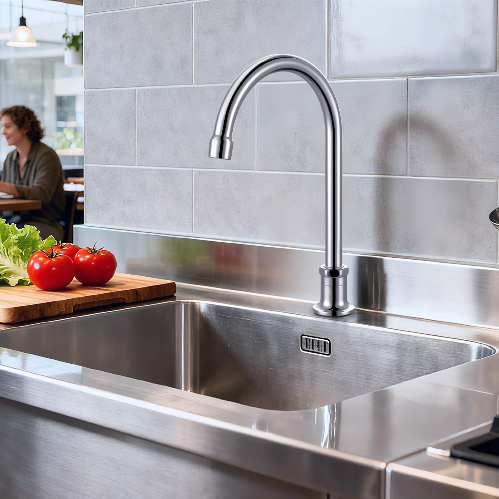 Knee Operated Kitchen Faucet, Heavy‑Duty 2316500C Chrome Hands‑Free Foot Valve Tap 2 - - 2