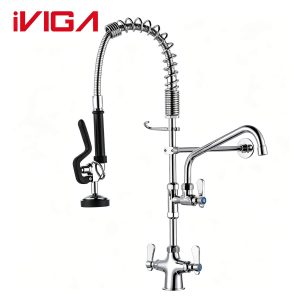 VIGA 2318000C chrome Commercial Pre-Rinse Faucet full unit white background
