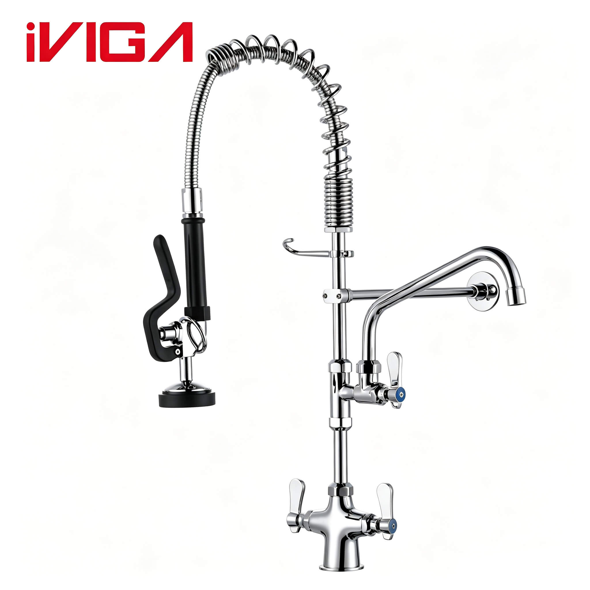 2318000C Commercial Pre-Rinse Faucet, 25″ & 36″ Deck‑Mount Brass Bar Kitchen Faucet