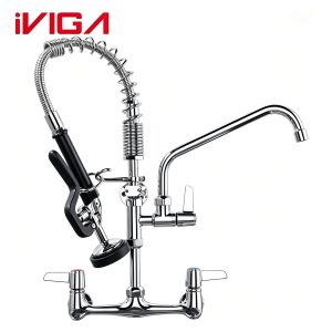 VIGA 2318400C chrome Commercial Pre-Rinse Kitchen Faucet wall mount main product view