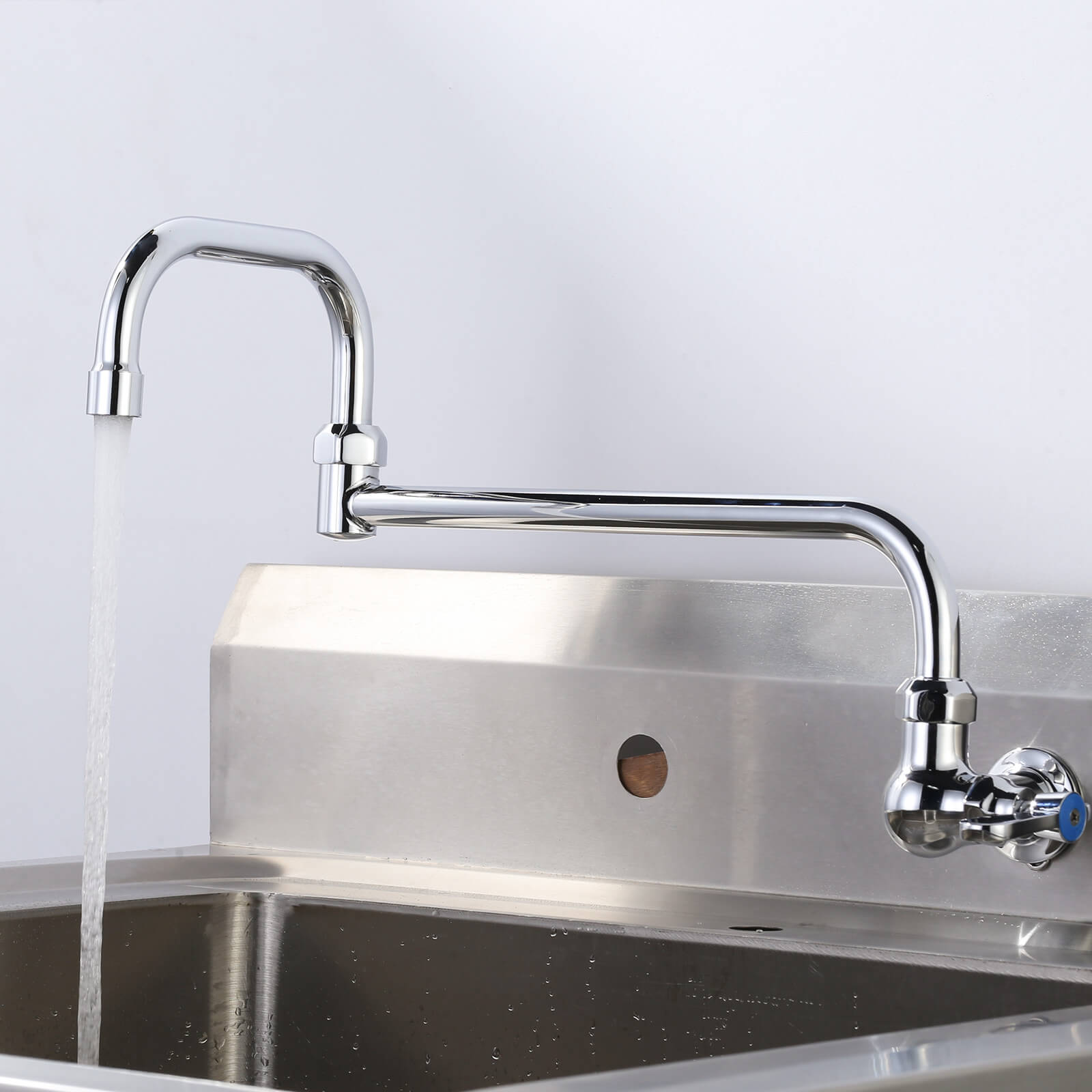2319600C Commercial Kitchen Faucet, 360° Swivel Spout Hot & Cold Dual Control 2 - - 2