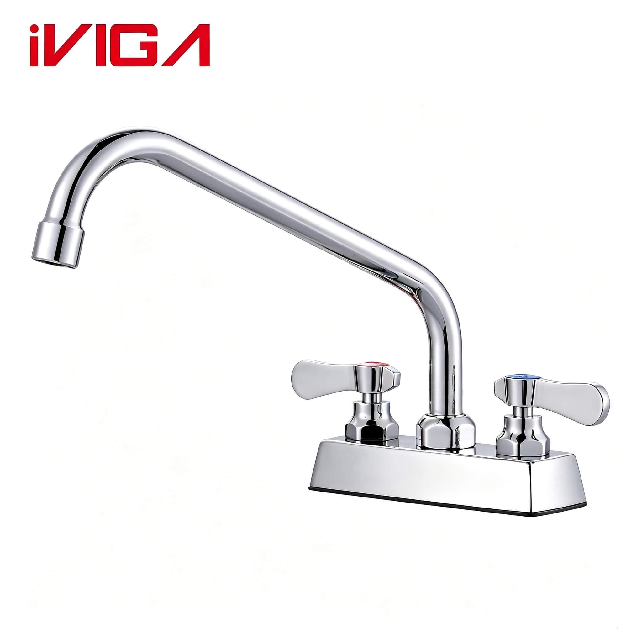 Workboard Kitchen Faucet, VIGA 2319900C‑10 Chrome Two‑Handle Deck Mount Bar Faucet with 360° Swivel Spout 1 - - 1