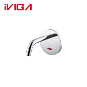 VIGA 49111101 chrome wall‑mounted touch‑less infrared sensor automatic basin faucet for commercial public restroom