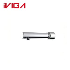 VIGA 49521412 chrome wall mounted sensor bathroom faucet, concealed hands-free automatic basin tap on white background