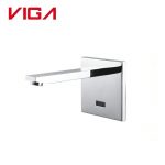 Wall mounted sensor bathroom faucet, VIGA 49612204 chrome concealed touch‑free automatic basin tap for commercial and residential washroom