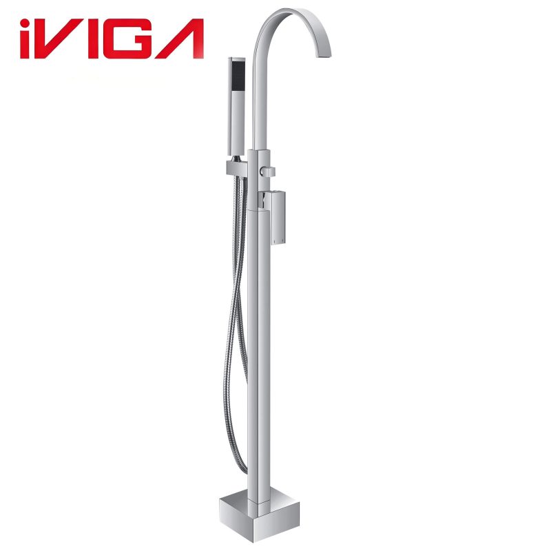 VIGA 7946081CH Freestanding Bathtub Faucet Chrome Floor Mount Tub Filler with Handheld Shower 1 - - 1