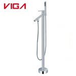 VIGA 79461801CH chrome freestanding tub faucet floor mounted bathtub filler tap with hand shower