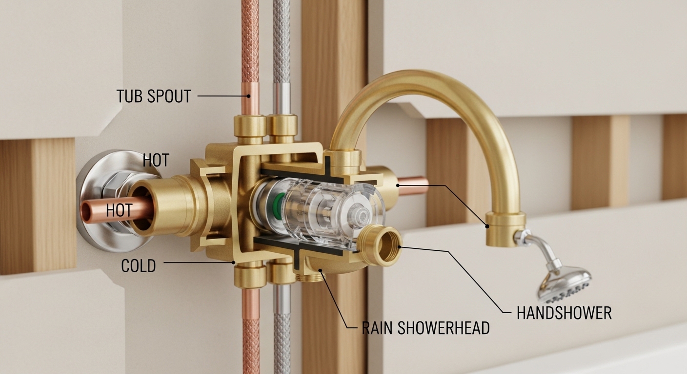 bathtub faucet manifold