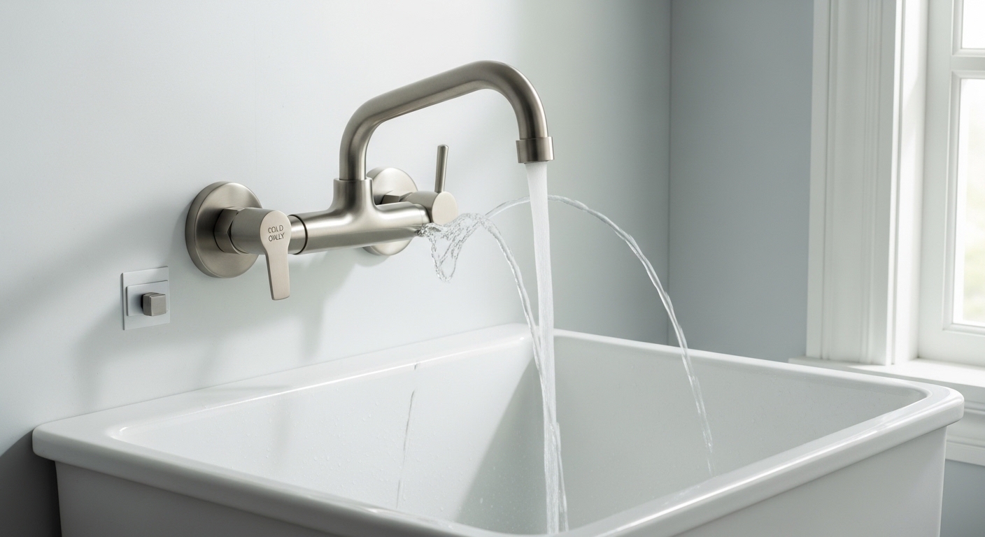 wall mount faucet cold only