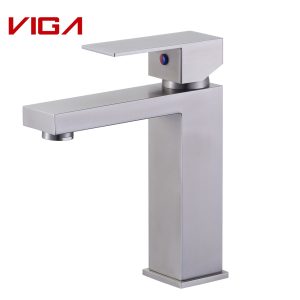 VIGA 1115A0 stainless steel basin mixer, brushed nickel
