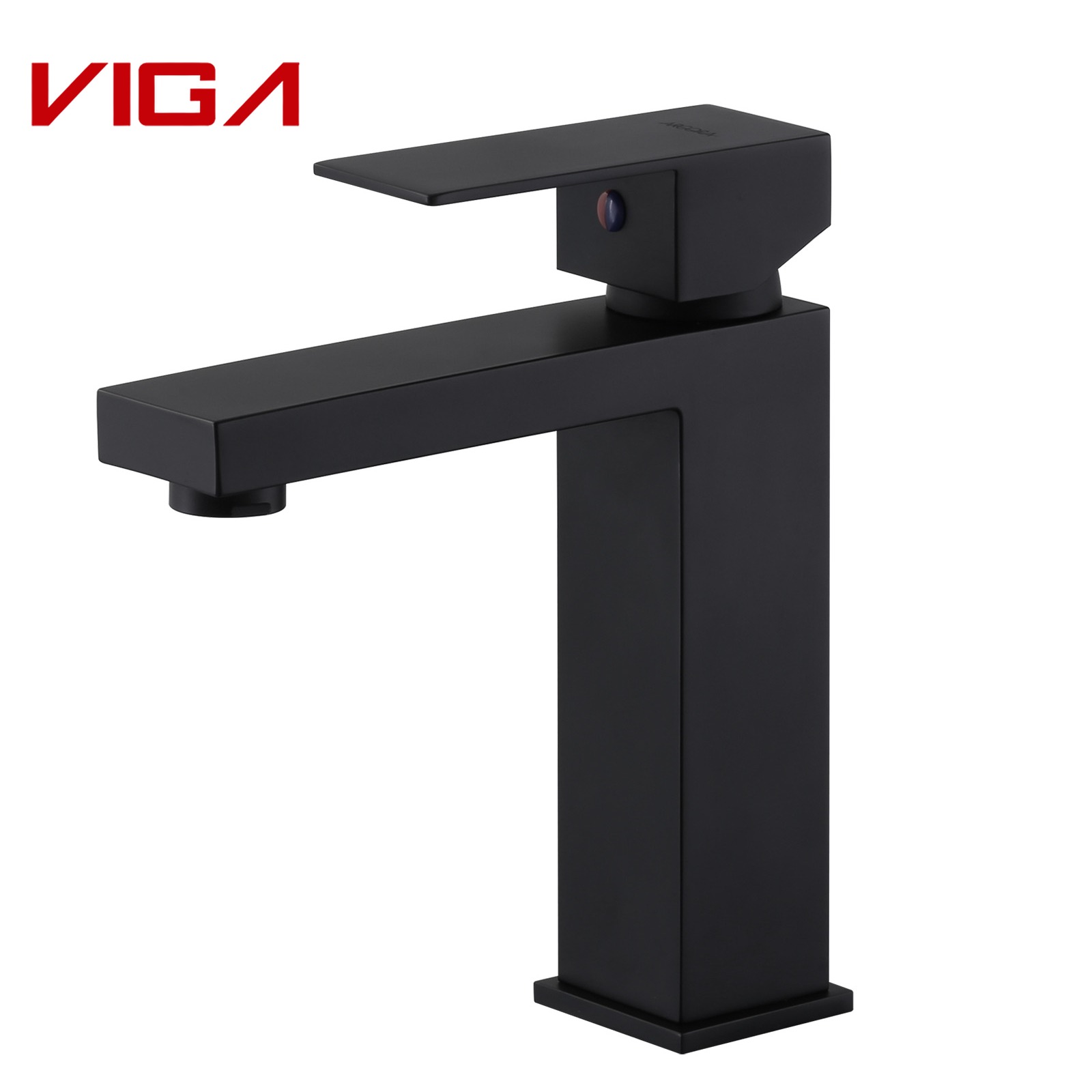 1115A0B Stainless Steel Square Basin Mixer, Single Handle Bathroom Faucet, Matte Black