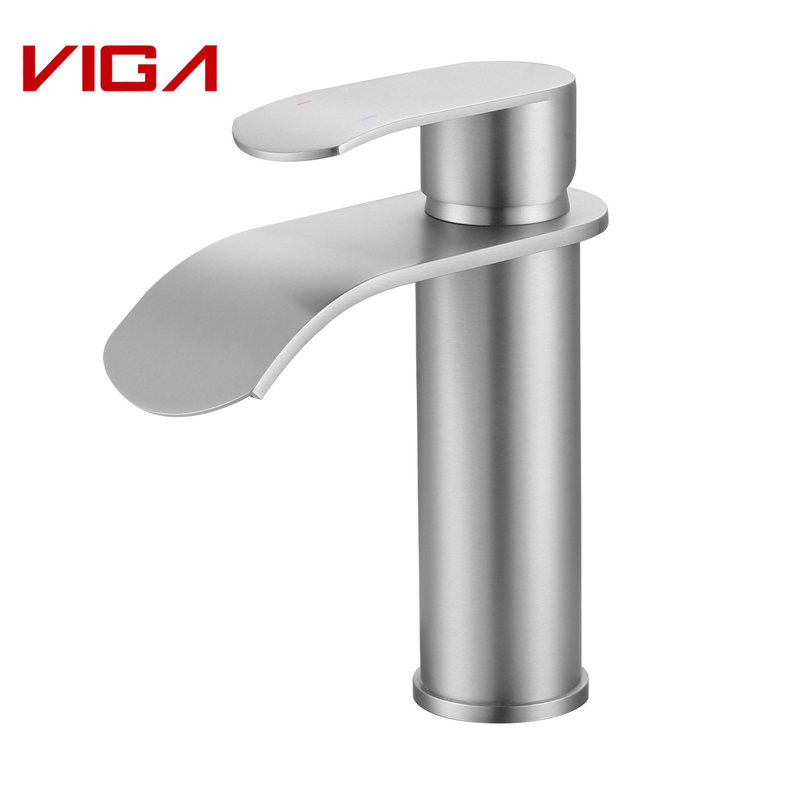 99115401BN Stainless Steel Waterfall Basin Mixer, Single Handle Bathroom Faucet, Brushed Nickel